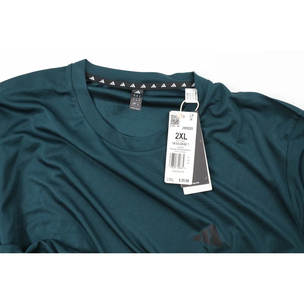 Adidas Shirt TR-ES Base T Aurora Ink Teal Solid 2XL NWT